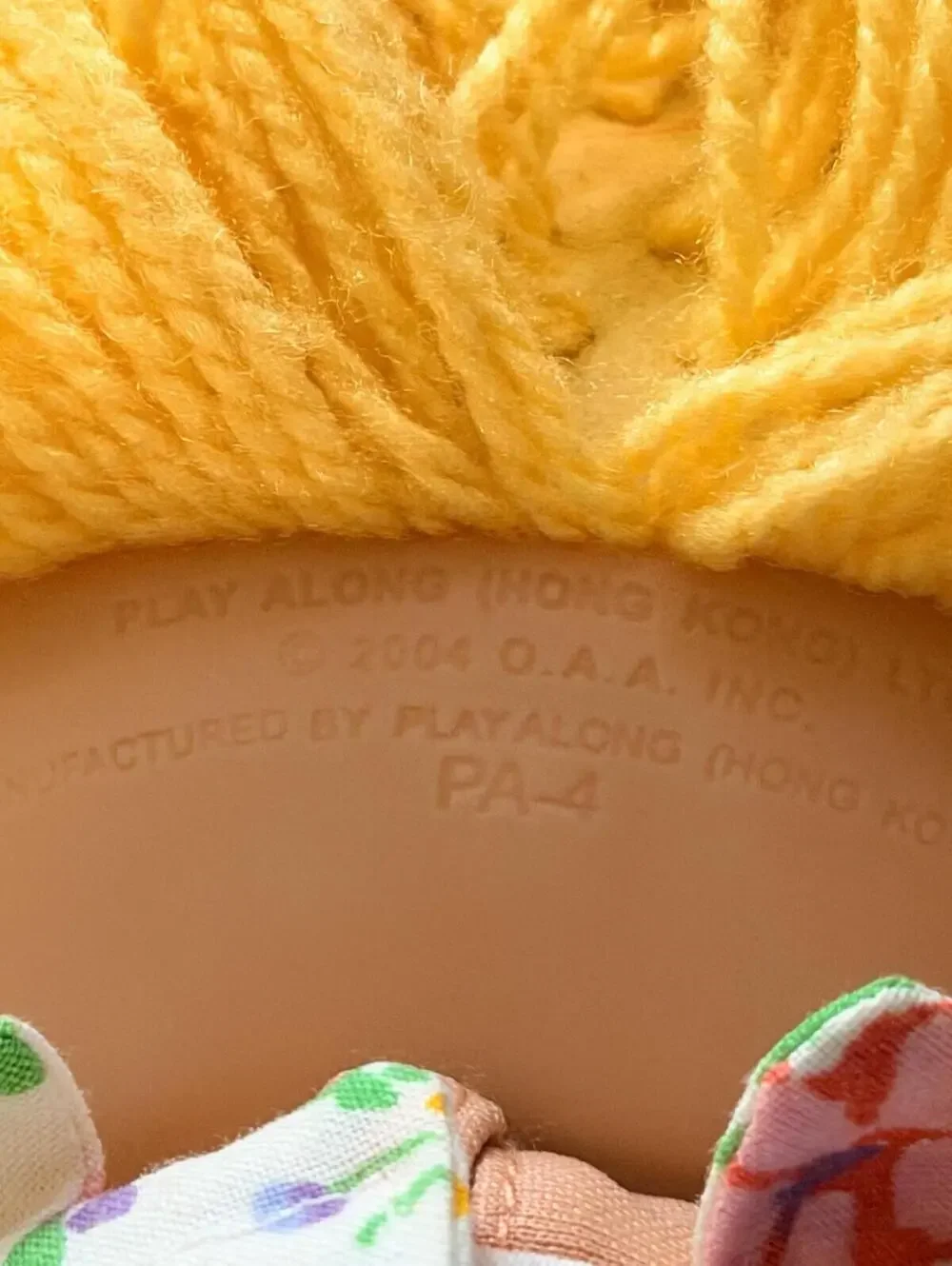 Vintage Cabbage Patch Kids Doll Head Mold #3 Blonde Yarn Hair Green Eyes